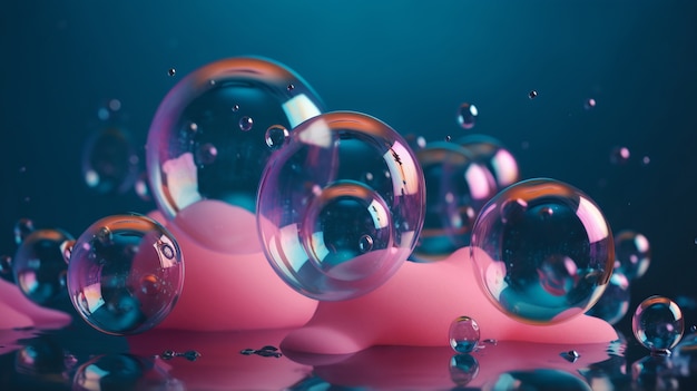 Free photo shiny bubbles wallpaper