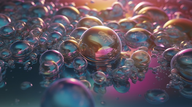 Free photo shiny bubbles wallpaper