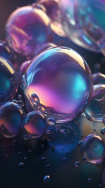 Free photo shiny bubbles wallpaper