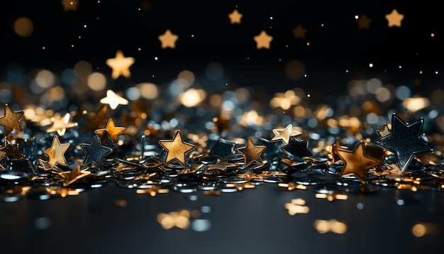 Shiny celebration backdrop with glowing abstract star shapes bright and illuminated generated by artificial intelligence