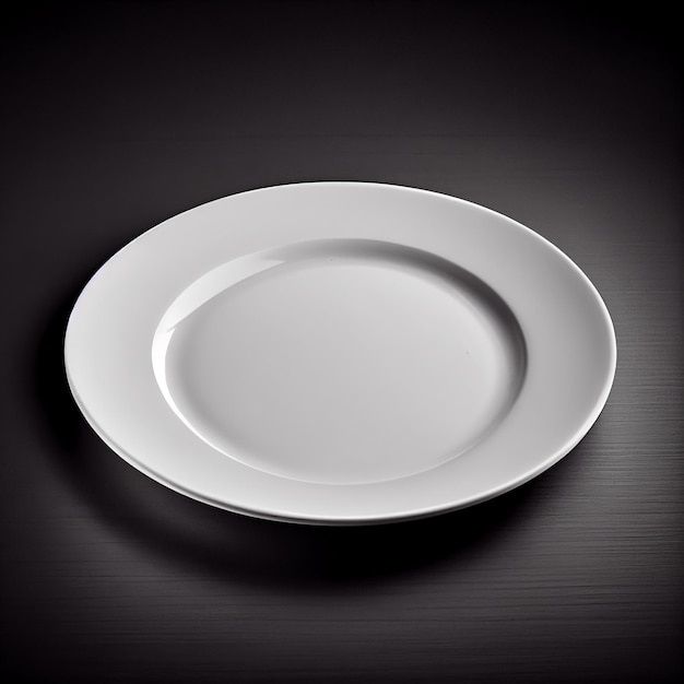 AI によって生成されたきれいなテーブル上の金属食器の光沢のある円