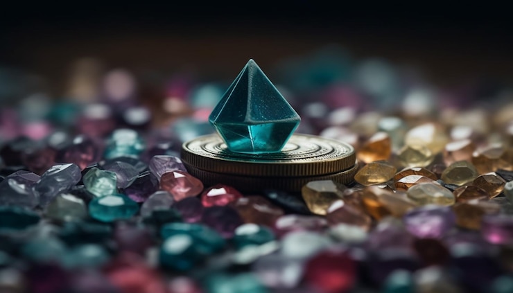 Free Photo shiny gemstone jewelry symbolizes wealth and luxury generated by ai