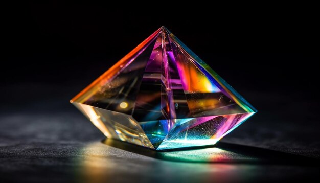 Блестящий драгоценный камень отражает многогранную кристаллическую элегантность, созданную искусственным интеллектом