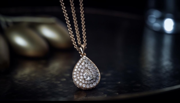 Shiny gemstones adorn elegant jewelry of glamour generated by AI