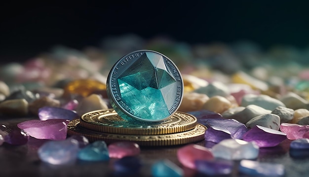 Free photo shiny gemstones reflect wealth and luxury generated by ai