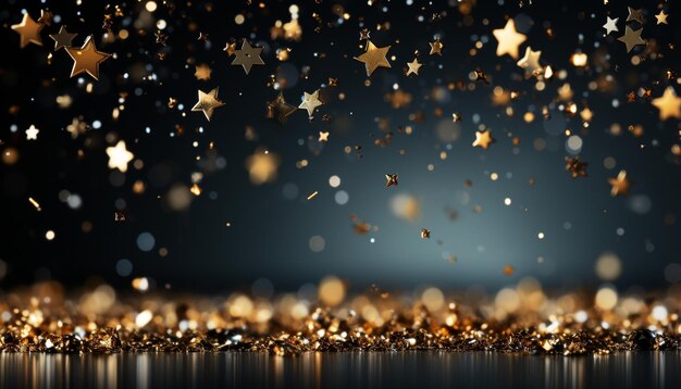Shiny glitter celebration defocused backgrounds glowing decoration abstract confetti night generated by artificial intelligence