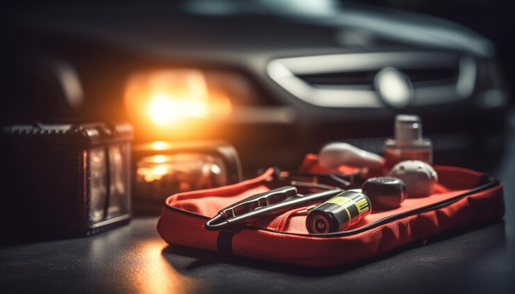Free Photo shiny metal car equipment for a journey generated by ai