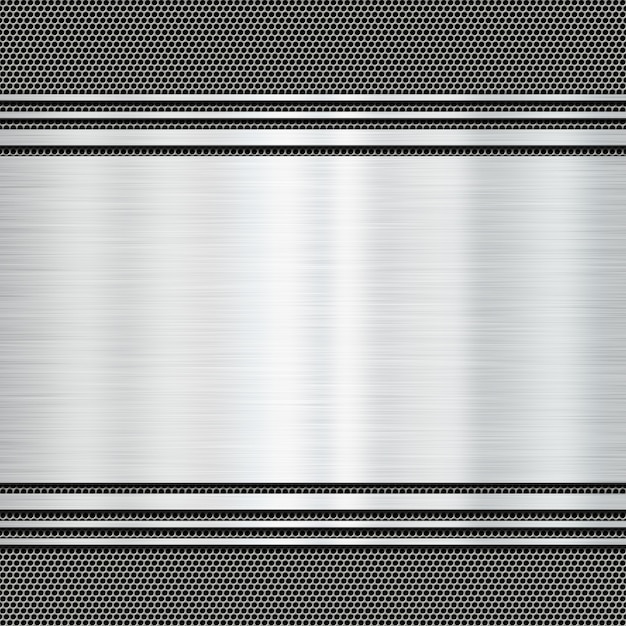 Free Photo shiny metal plate on a grunge background