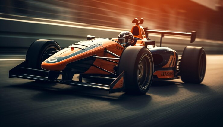 Free Photo shiny sports car driving on motor racing track generative ai
