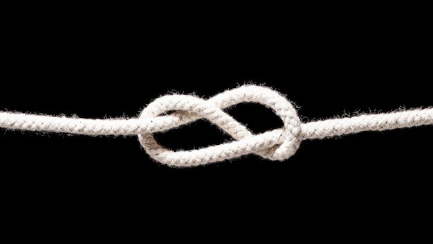 無料写真 船の白いロープのシンプルな結び目