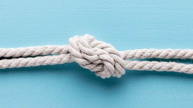 Ship white ropes with a knot