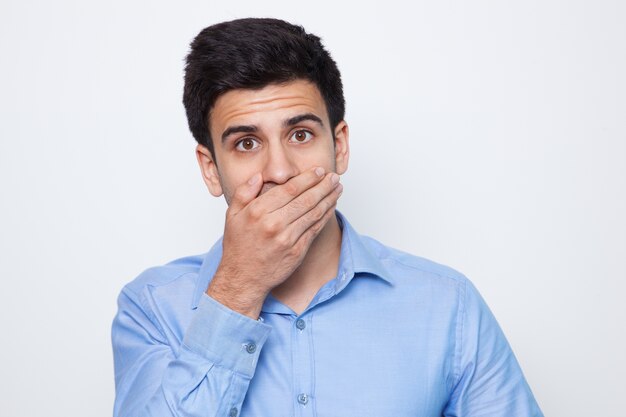 shirt concerned shocked scared person