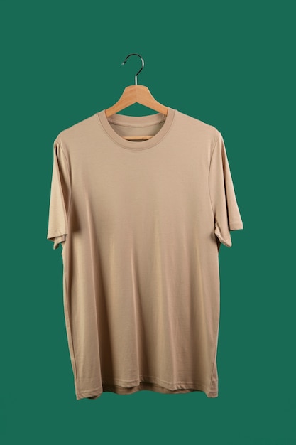 Shirt on hanger with green background