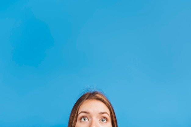 shocked woman with copy space