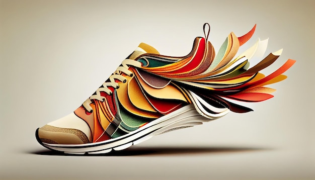 Бесплатное фото Символ элегантности обуви, современная компьютерная графика, природа движения, созданная искусственным интеллектом