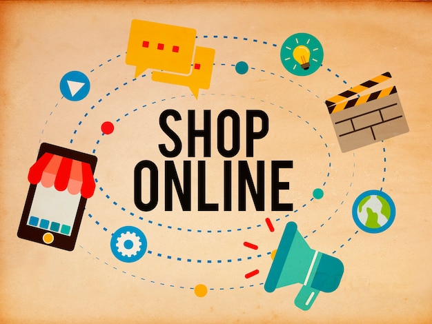 Shop Online E-commerce Marketing Business Concept