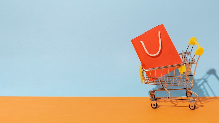 Free Photo shopping bag in cart