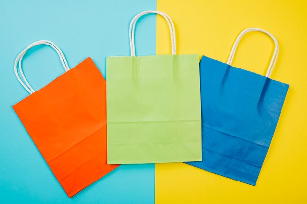 Shopping bags in different colors