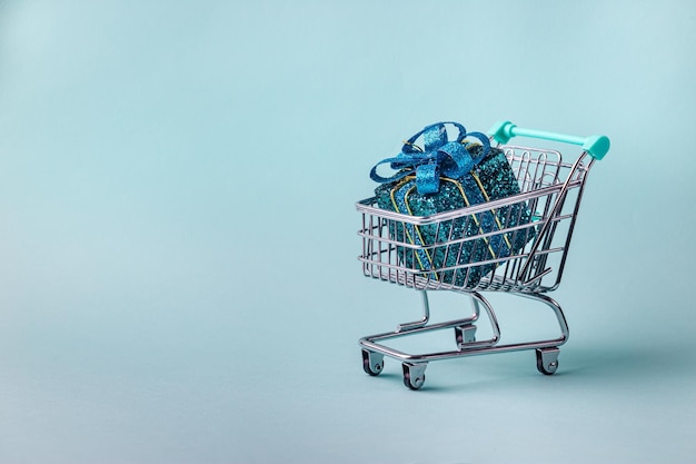 Shopping cart with presents