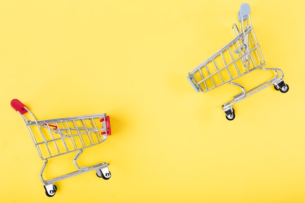 Shopping carts facing each other