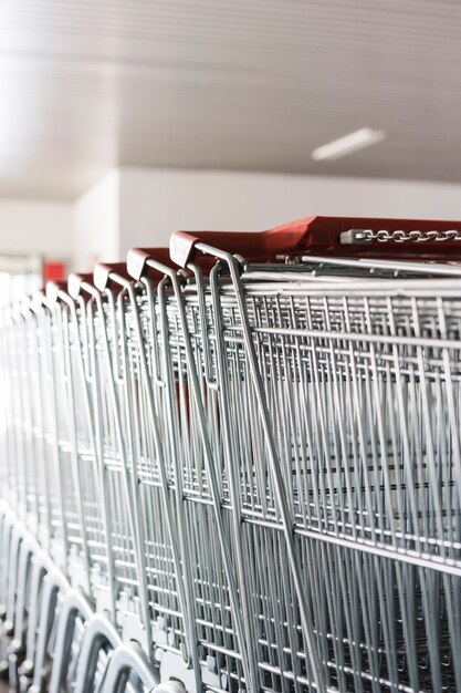 Shopping carts outside the supermarket