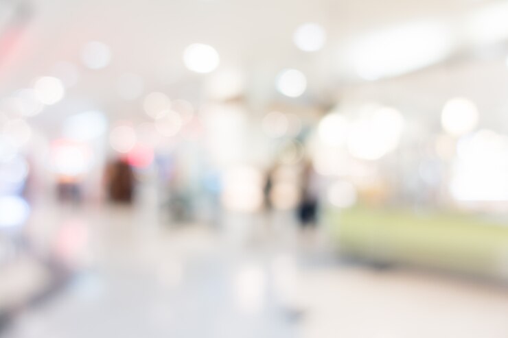 Free Photo shopping center with bokeh effect