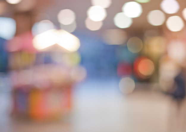 Shopping center with people out of focus
