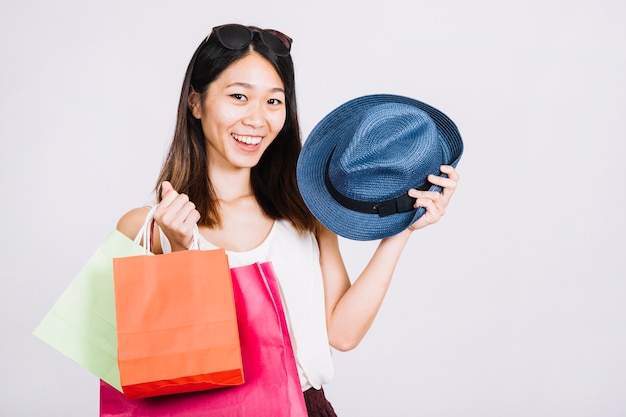 Shopping concept with hat