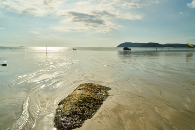 Foto gratuita riva della spiaggia con le rocce