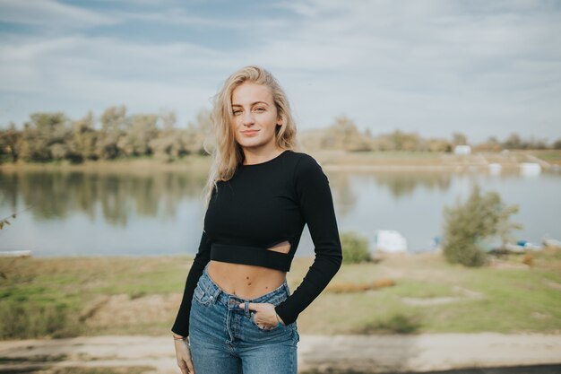 Shot of beautiful smiling woman