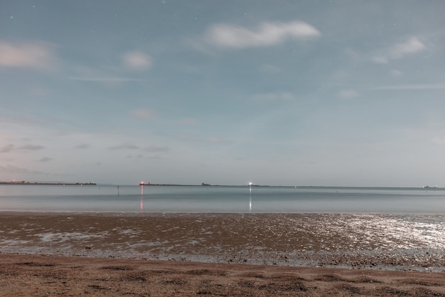 Shot of the calm sea from the Sandsfoot beach in Dorset, UK