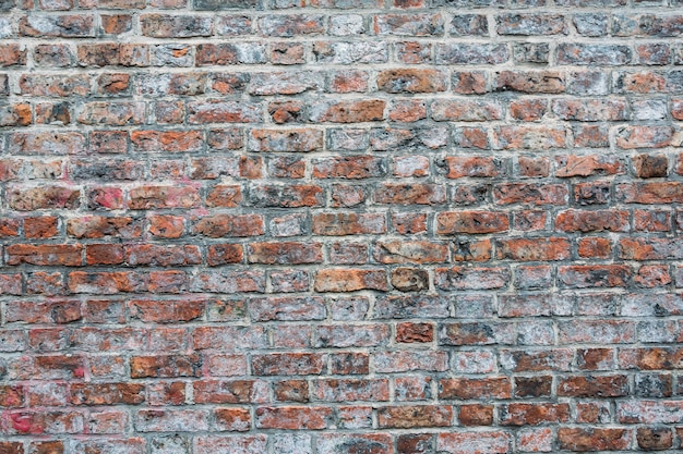 Shot of a cemented red and brown brick wall - great for wallpapers