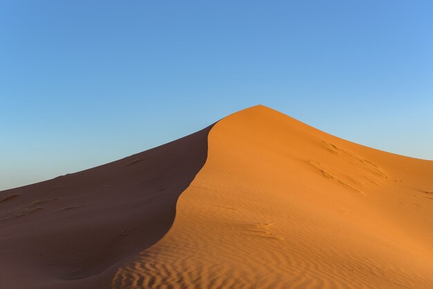 Shot of dunes in the desert of Sahara, Morocco