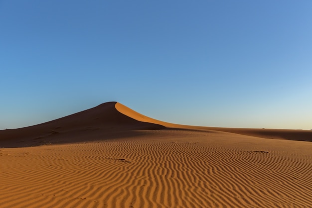 Shot of dunes in the desert of Sahara, Morocco