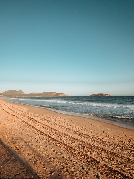 Shot of a hilly beach near Rio de Janeiro, Brazil