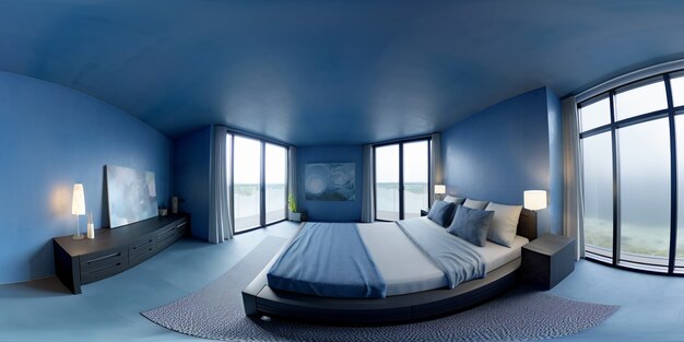 Shot for panoramic composition of bedroom