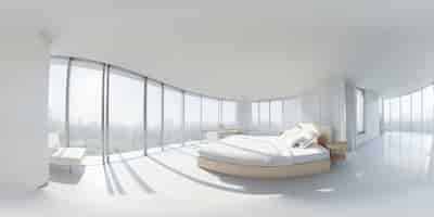 Free photo shot for panoramic composition of bedroom