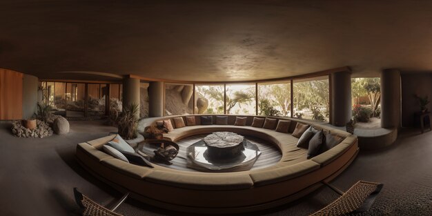 Shot for panoramic composition of living room