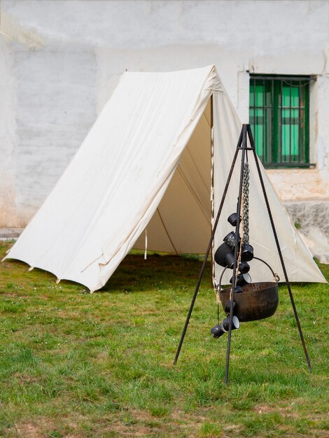 Shot of a tent outside the house