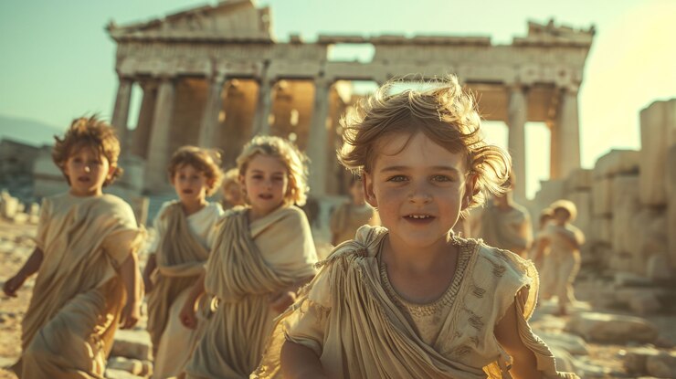 Free Photo showcase of children's lives in ancient greece