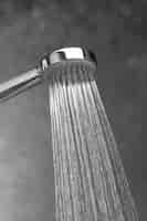 Free photo shower head with hot water