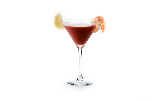 Free photo shrimp cocktail isolated on white background