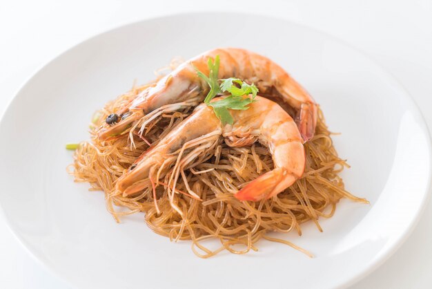 Shrimp potted with vermicelli