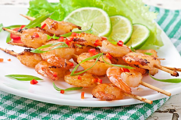 Shrimp sauteed in garlic and soy caramel