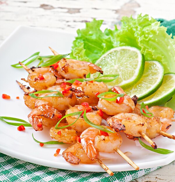 Shrimp sauteed in garlic and soy caramel