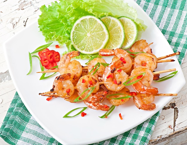 Shrimp sauteed in garlic and soy caramel