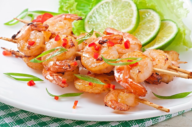 Shrimp sauteed in garlic and soy caramel