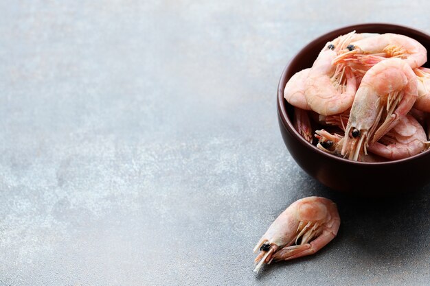 Shrimps on a bowl