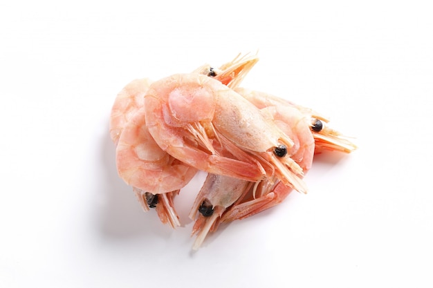 Shrimps isolated on white