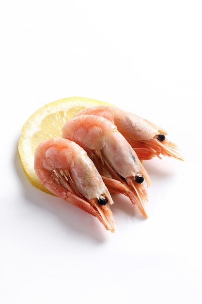 Shrimps isolated on white